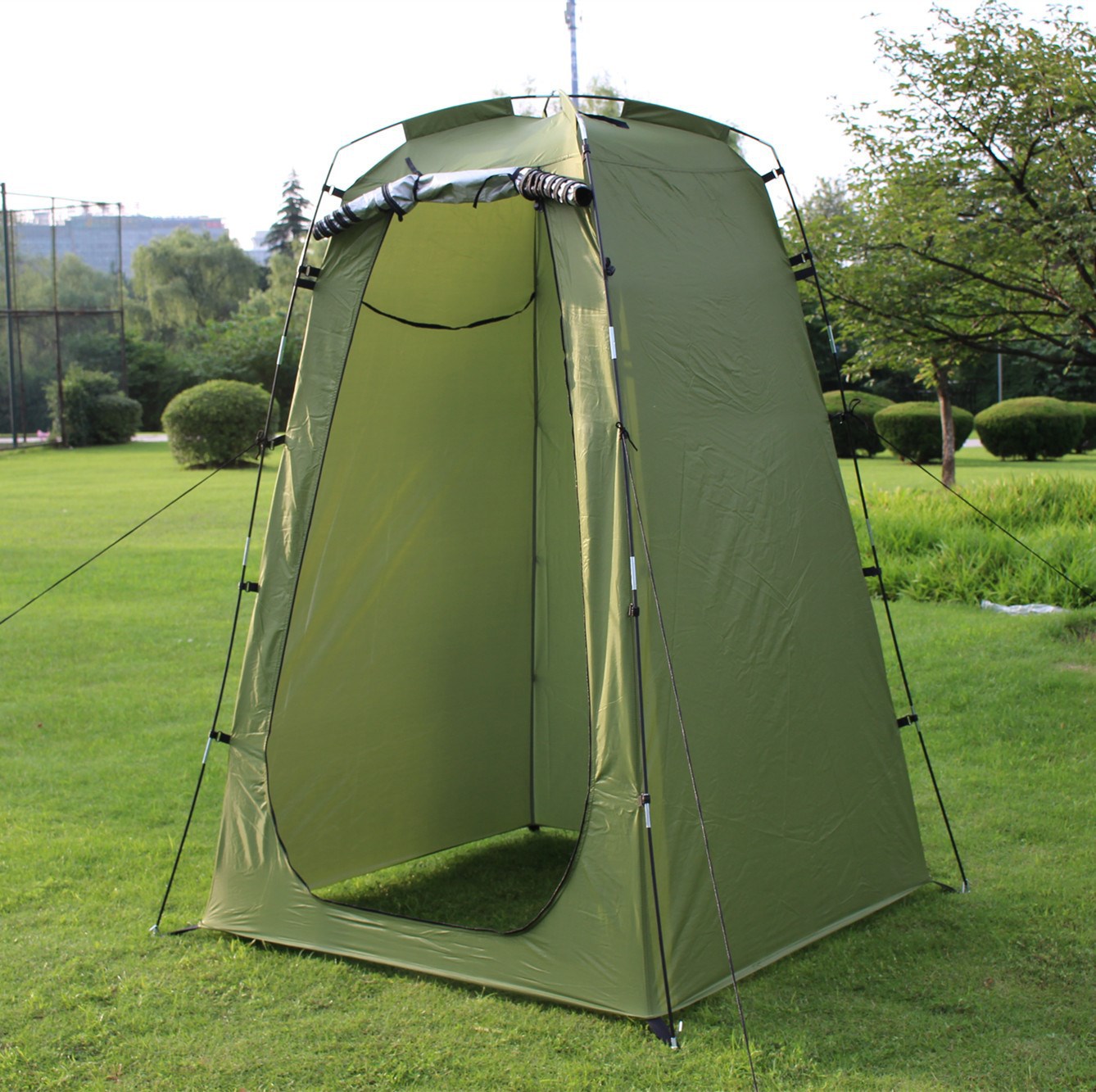 Avskilt dusch- och toaletttält för camping