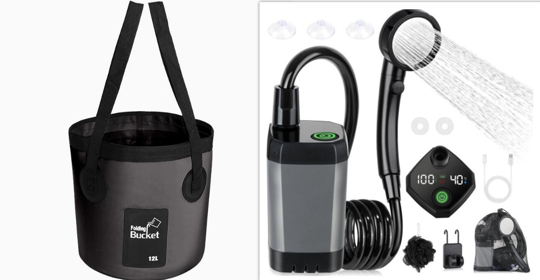 Portabel elektrisk dusch för camping & biltvätt