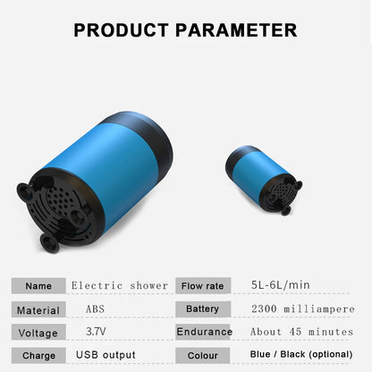 Portabel campingdusch med batteri