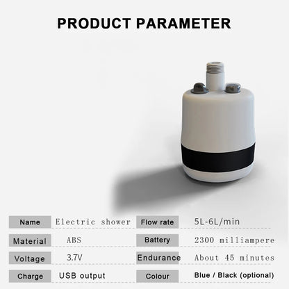 Portabel campingdusch med batteri